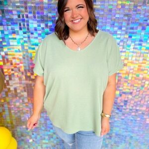 Green Oversized Relaxed Short Sleeve Tee